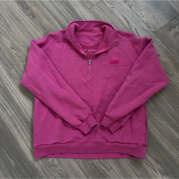 Set Active Matching Sweat Set Pink Half Zip & drawstring Sweatpants NWOT - Picture 2 of 6